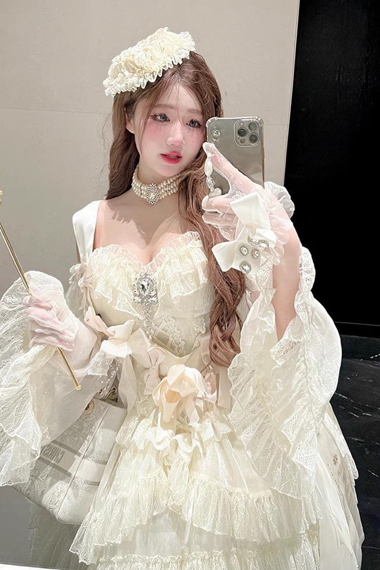 Gothic Lolita Dress - Princess Off Shoulder, 2 Colors, Long Sleeves, Sweet Style - additional product view 11