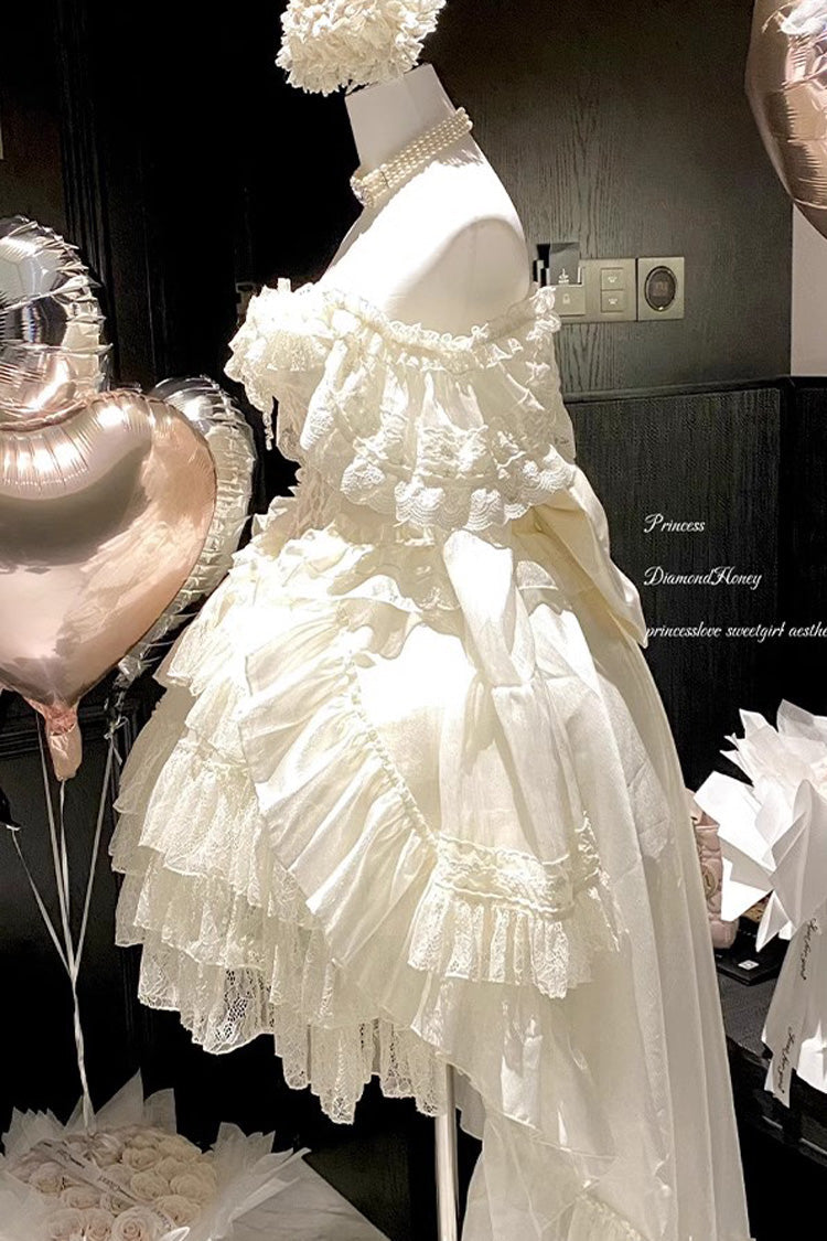 Gothic Lolita Dress - Princess Off Shoulder, 2 Colors, Long Sleeves, Sweet Style - additional product view 12