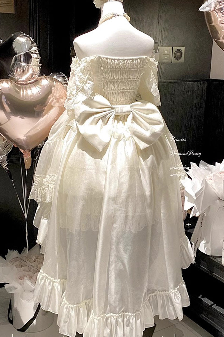 Gothic Lolita Dress - Princess Off Shoulder, 2 Colors, Long Sleeves, Sweet Style - additional product view 13