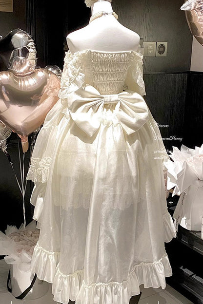Gothic Lolita Dress - Princess Off Shoulder, 2 Colors, Long Sleeves, Sweet Style - additional product view 13