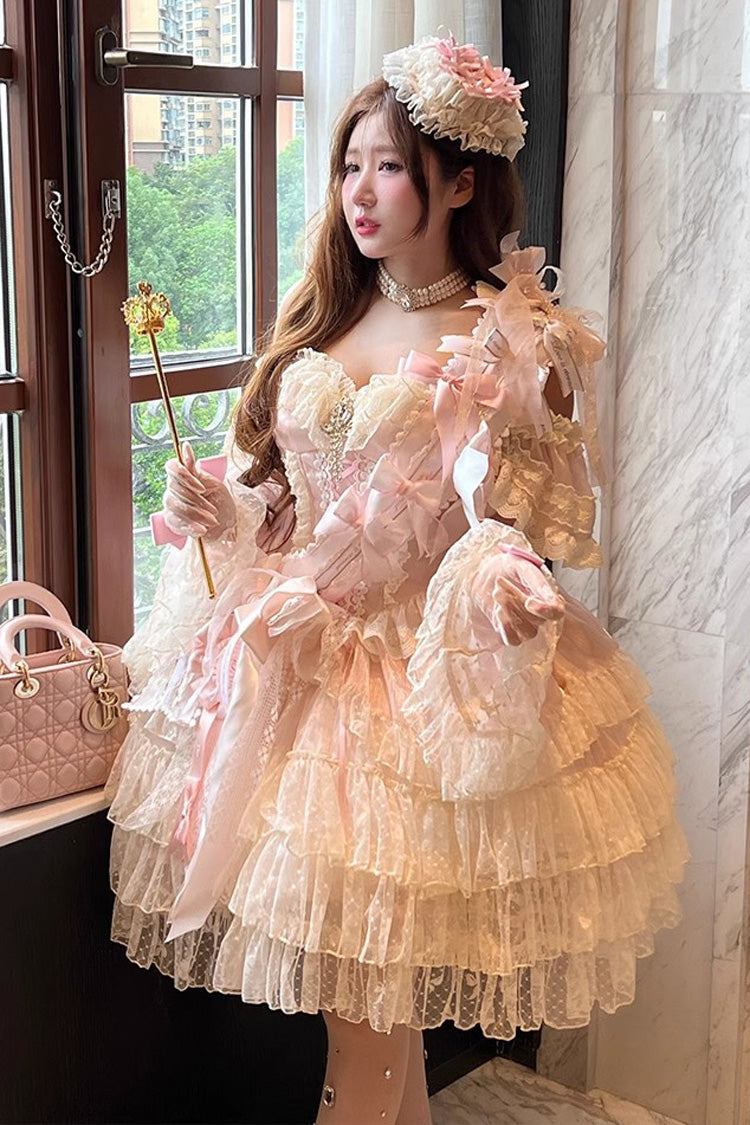 Gothic Lolita Dress - Princess Off Shoulder, 2 Colors, Long Sleeves, Sweet Style - main product image