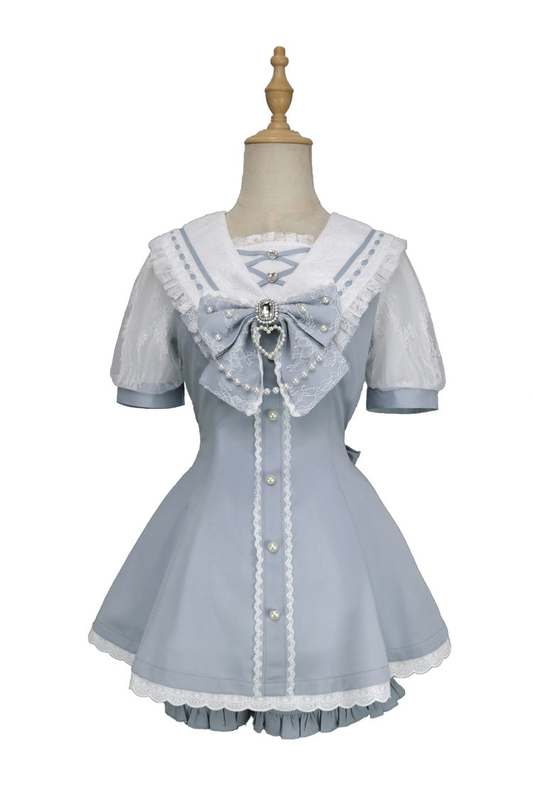 Gothic Lolita Dress - Print Bowknot Jirai Kei, 3 Colors, Printed, Sweet Style, Bow Detail - additional product view 3