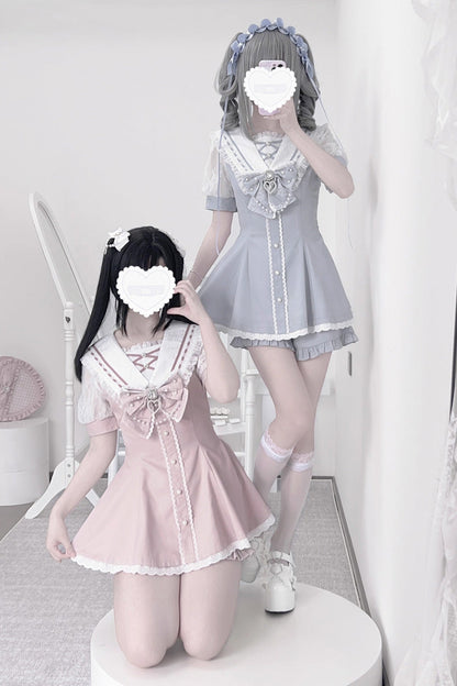 Gothic Lolita Dress - Print Bowknot Jirai Kei, 3 Colors, Printed, Sweet Style, Bow Detail - additional product view 6