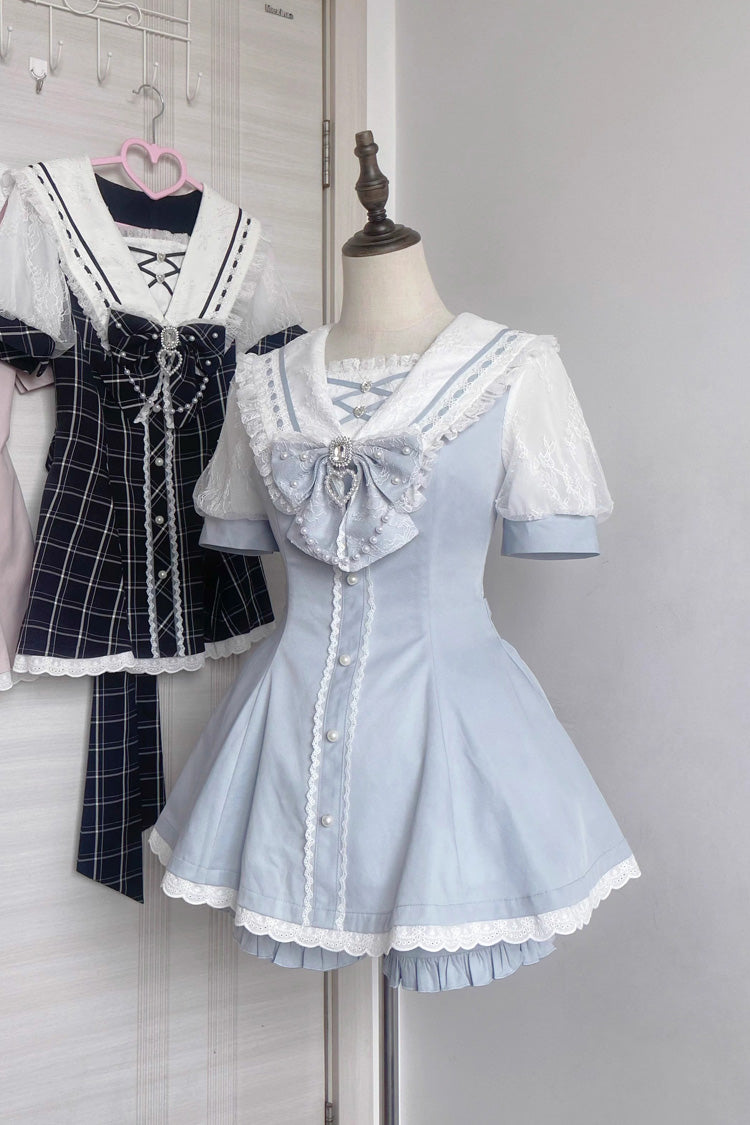 Gothic Lolita Dress - Print Bowknot Jirai Kei, 3 Colors, Printed, Sweet Style, Bow Detail - additional product view 7