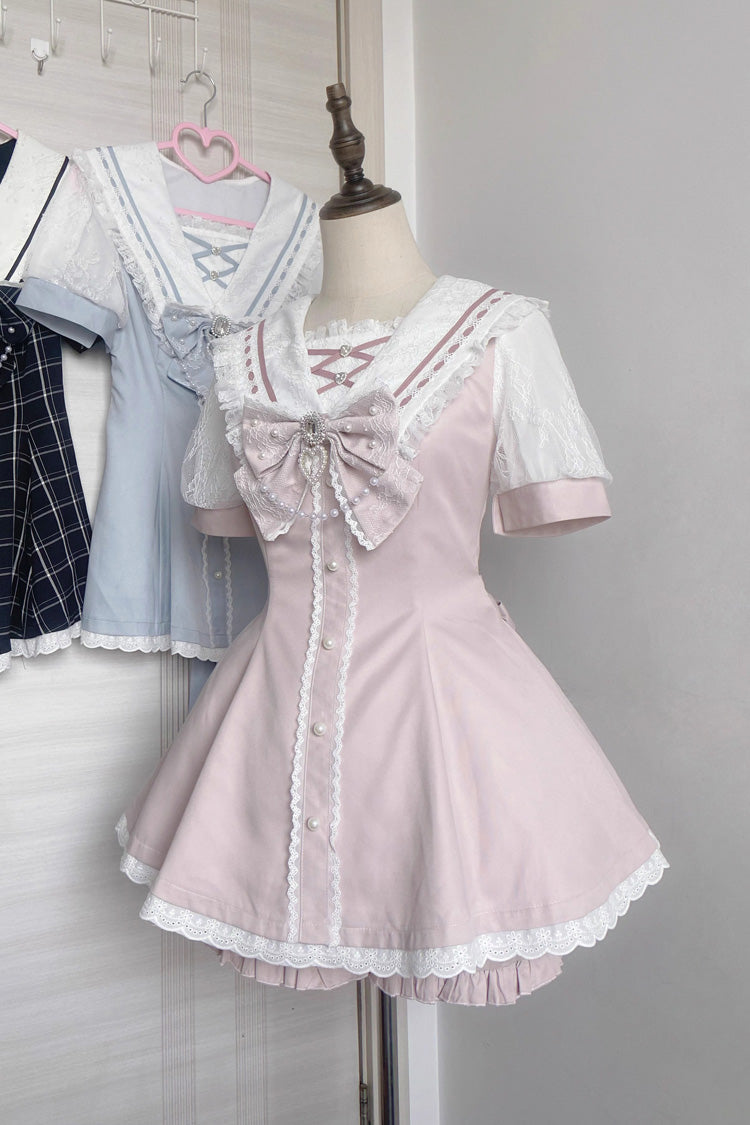 Gothic Lolita Dress - Print Bowknot Jirai Kei, 3 Colors, Printed, Sweet Style, Bow Detail - additional product view 8