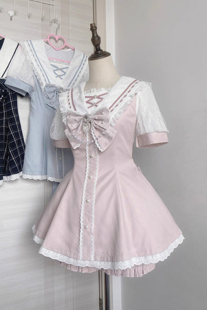 Gothic Lolita Dress - Print Bowknot Jirai Kei, 3 Colors, Printed, Sweet Style, Bow Detail - additional product view 8
