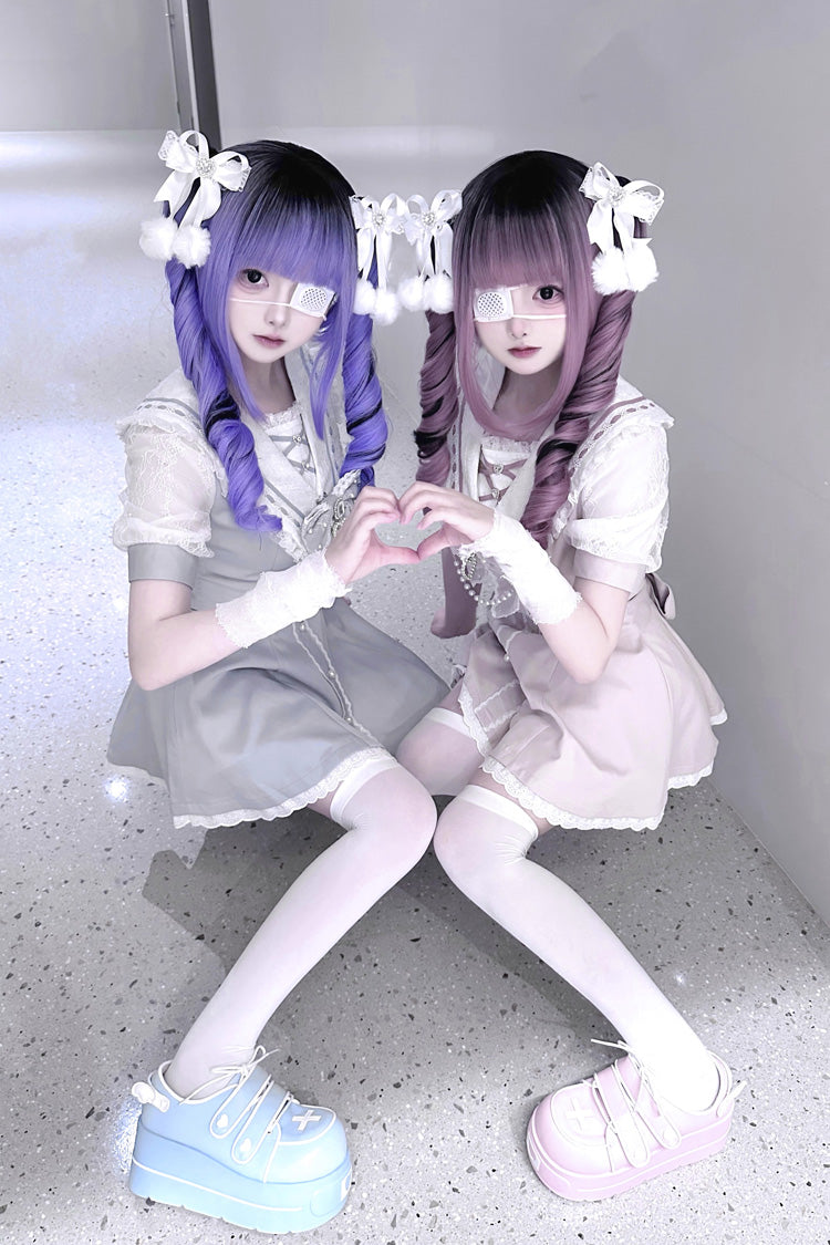 Gothic Lolita Dress - Print Bowknot Jirai Kei, 3 Colors, Printed, Sweet Style, Bow Detail - additional product view 11