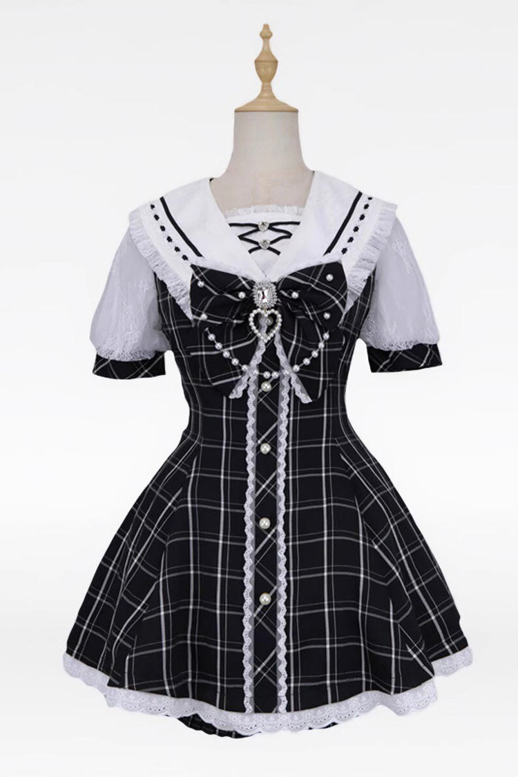Gothic Lolita Dress - Print Bowknot Jirai Kei, 3 Colors, Printed, Sweet Style, Bow Detail - S Black / M Black / L Black option