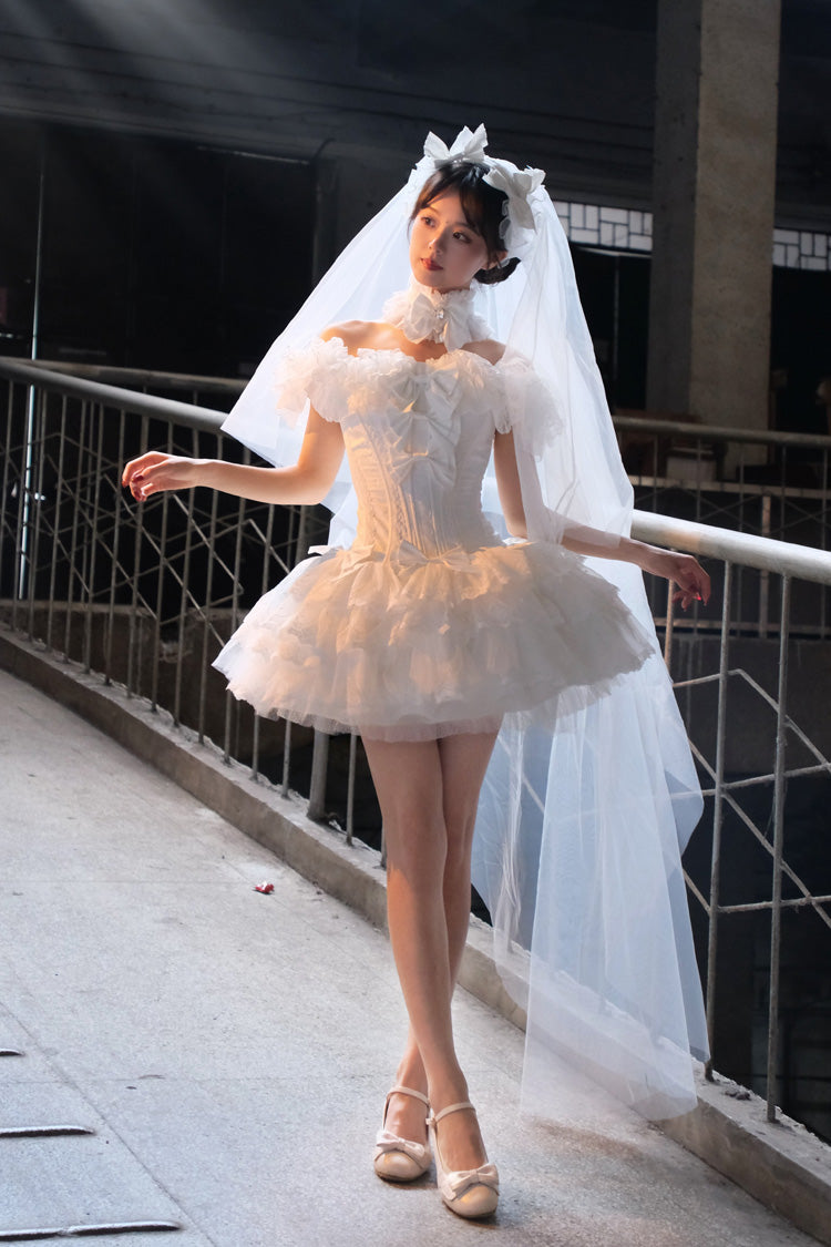 Gothic Lolita Dress - Pure White Prayer · Snow Love, White, Square Collar, Classic Style - additional product view 2