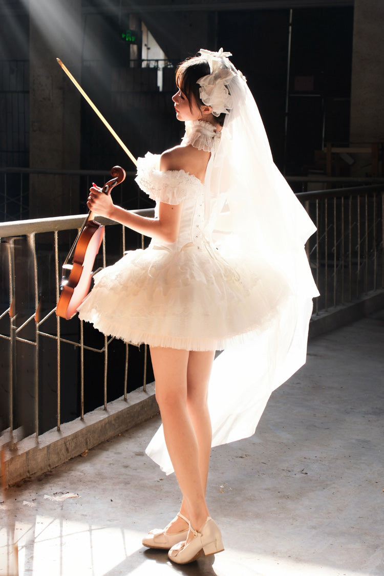 Gothic Lolita Dress - Pure White Prayer · Snow Love, White, Square Collar, Classic Style - additional product view 3