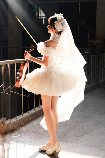 Gothic Lolita Dress - Pure White Prayer · Snow Love, White, Square Collar, Classic Style - additional product view 3