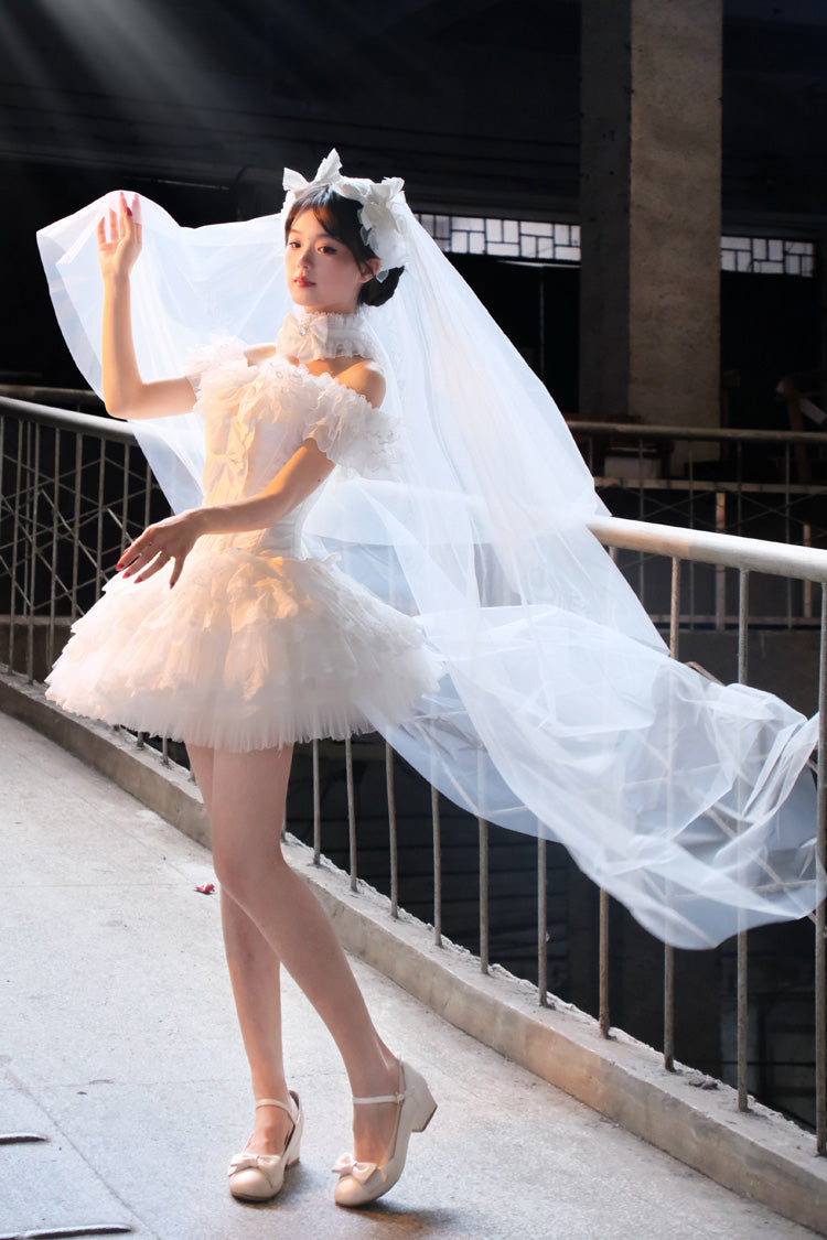 Gothic Lolita Dress - Pure White Prayer · Snow Love, White, Square Collar, Classic Style - additional product view 4