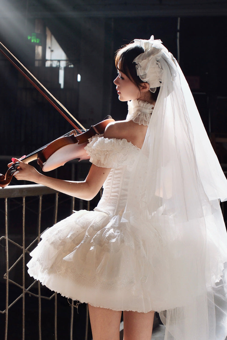 Gothic Lolita Dress - Pure White Prayer · Snow Love, White, Square Collar, Classic Style - additional product view 5