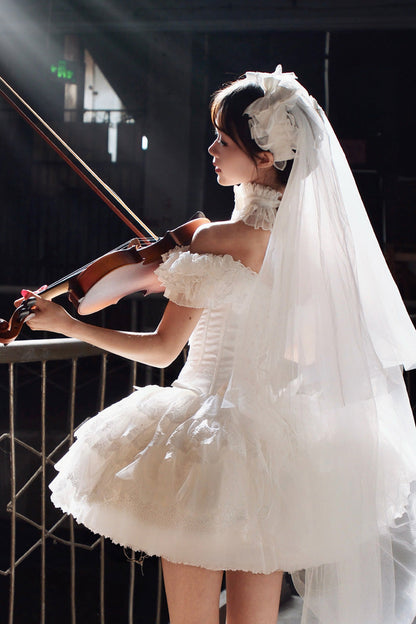 Gothic Lolita Dress - Pure White Prayer · Snow Love, White, Square Collar, Classic Style - additional product view 5