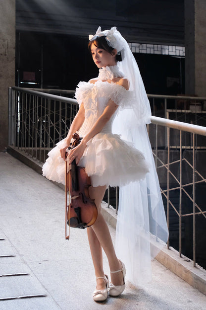 Gothic Lolita Dress - Pure White Prayer · Snow Love, White, Square Collar, Classic Style - additional product view 6