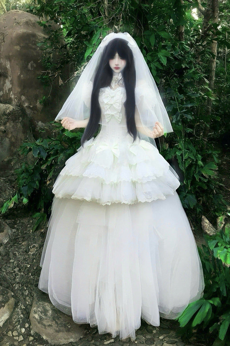 Gothic Lolita Dress - Pure White Prayer · Snow Love, White, Square Collar, Classic Style - additional product view 7