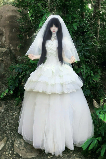 Gothic Lolita Dress - Pure White Prayer · Snow Love, White, Square Collar, Classic Style - additional product view 7