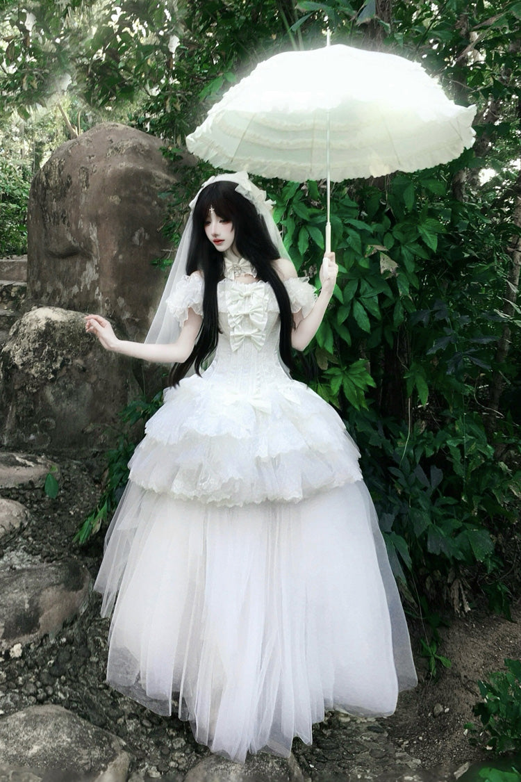 Gothic Lolita Dress - Pure White Prayer · Snow Love, White, Square Collar, Classic Style - additional product view 8