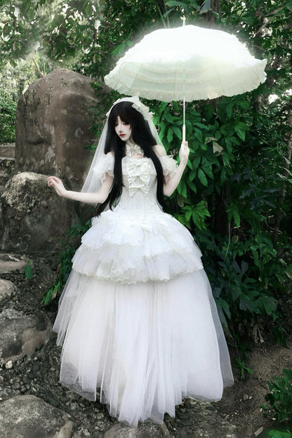 Gothic Lolita Dress - Pure White Prayer · Snow Love, White, Square Collar, Classic Style - additional product view 8