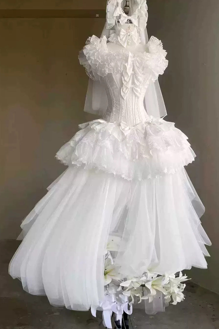 Gothic Lolita Dress - Pure White Prayer · Snow Love, White, Square Collar, Classic Style - main product image