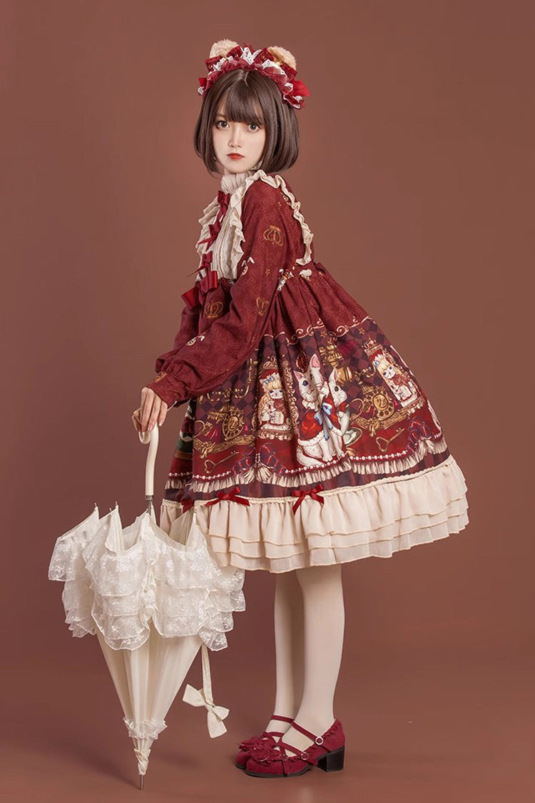 Gothic Lolita Dress - Rabbit And Bear Feast, 2 Colors, Long Sleeves, Sweet Style - additional product view 5
