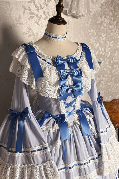 Gothic Lolita Dress - Rabbit Sleeping Doll, 2 Colors, Lace Trim, Ruffled, Long Sleeves - additional product view 6