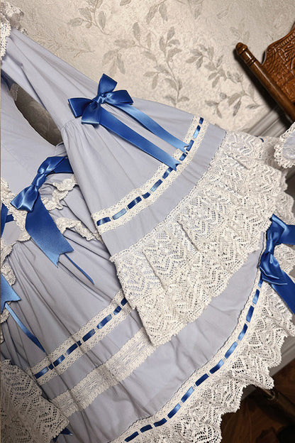 Gothic Lolita Dress - Rabbit Sleeping Doll, 2 Colors, Lace Trim, Ruffled, Long Sleeves - additional product view 7