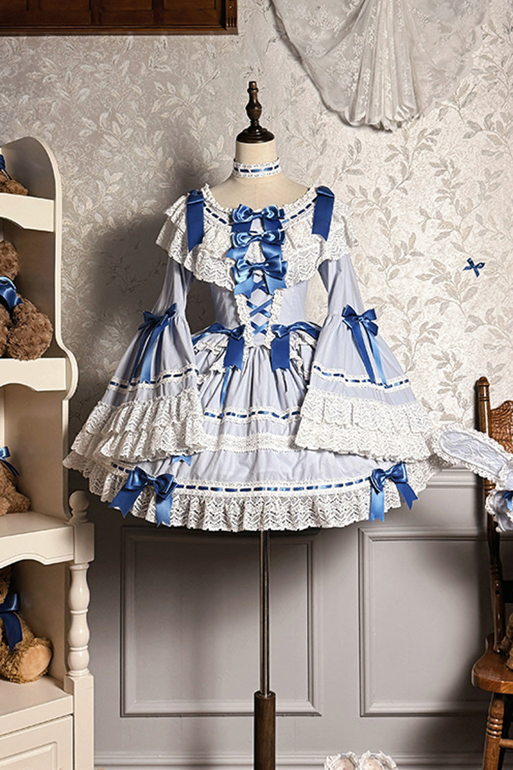 Gothic Lolita Dress - Rabbit Sleeping Doll, 2 Colors, Lace Trim, Ruffled, Long Sleeves - additional product view 8
