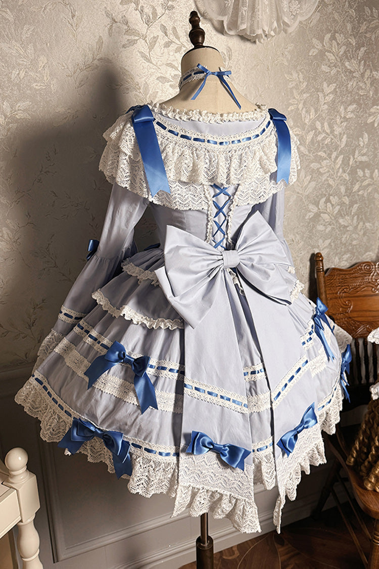 Gothic Lolita Dress - Rabbit Sleeping Doll, 2 Colors, Lace Trim, Ruffled, Long Sleeves - additional product view 9
