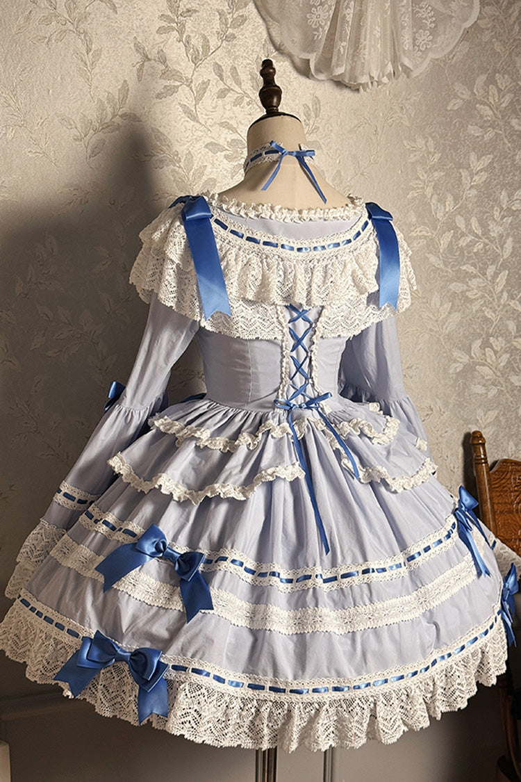 Gothic Lolita Dress - Rabbit Sleeping Doll, 2 Colors, Lace Trim, Ruffled, Long Sleeves - additional product view 10