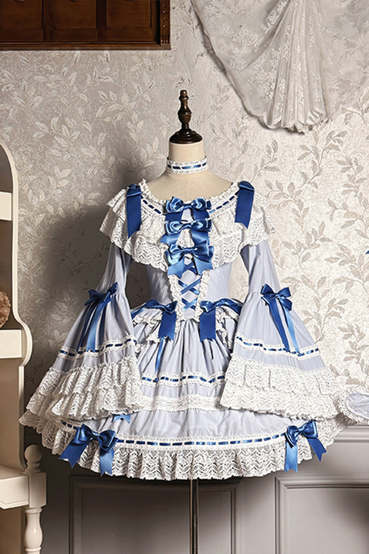 Gothic Lolita Dress - Rabbit Sleeping Doll, 2 Colors, Lace Trim, Ruffled, Long Sleeves - main product image