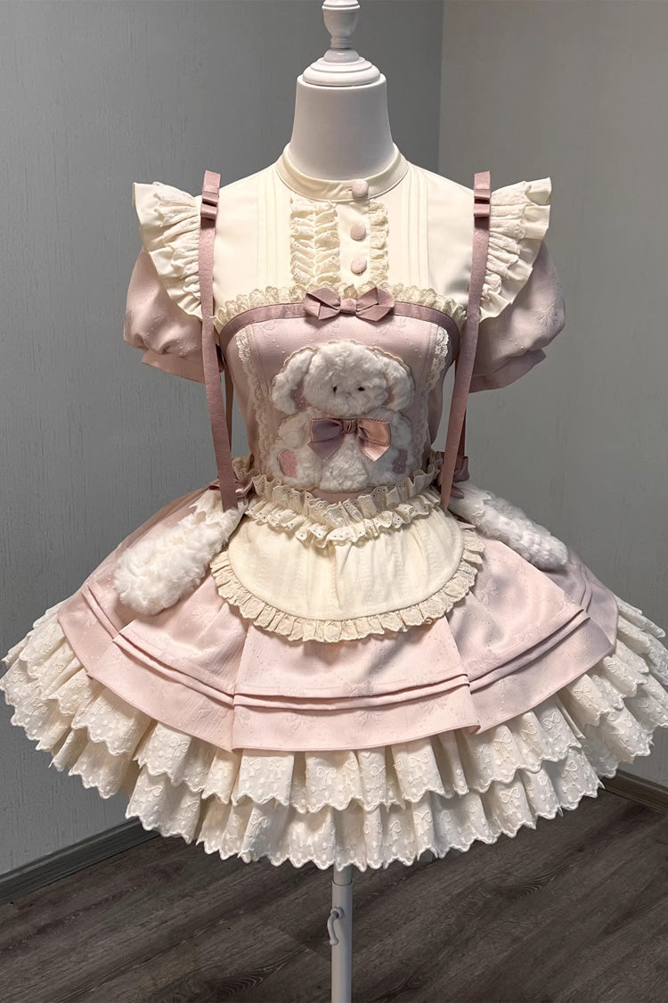 Gothic Lolita Dress - Rabbit Trap, Pink, Sweet Style, Bow Detail, Ruffled - main product image