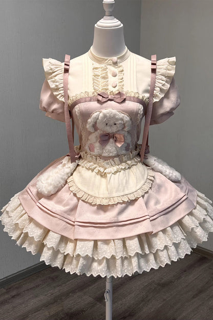 Gothic Lolita Dress - Rabbit Trap, Pink, Sweet Style, Bow Detail, Ruffled - main product image