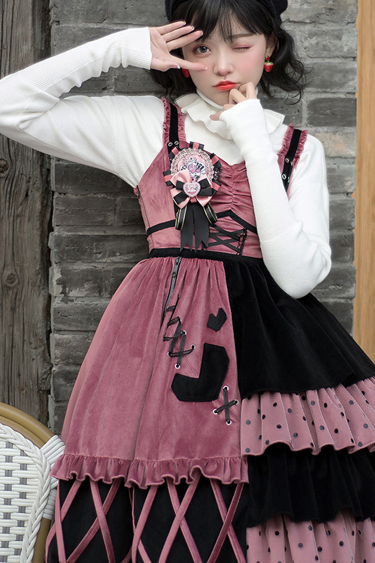 Gothic Lolita Dress - Red/black, 2 Colors, Sweet Style, Ruffled - additional product view 2