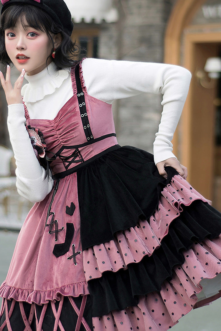 Gothic Lolita Dress - Red/black, 2 Colors, Sweet Style, Ruffled - additional product view 4