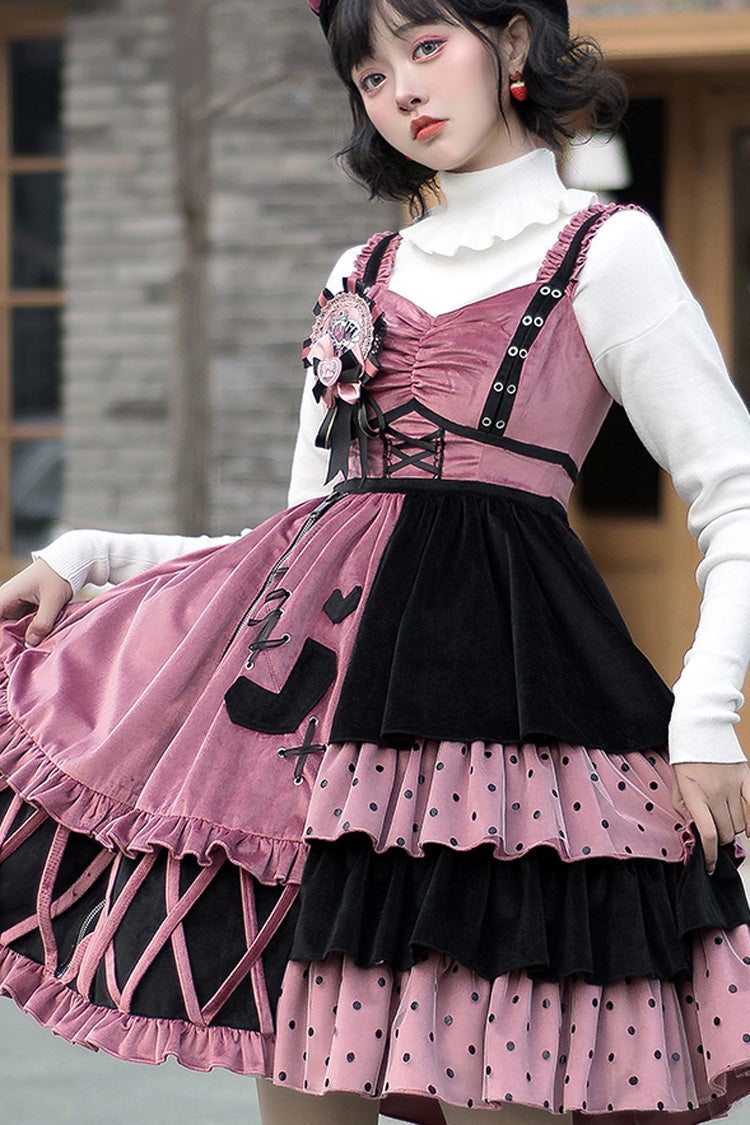 Gothic Lolita Dress - Red/black, 2 Colors, Sweet Style, Ruffled - additional product view 5