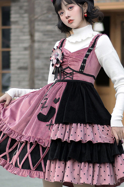 Gothic Lolita Dress - Red/black, 2 Colors, Sweet Style, Ruffled - additional product view 5