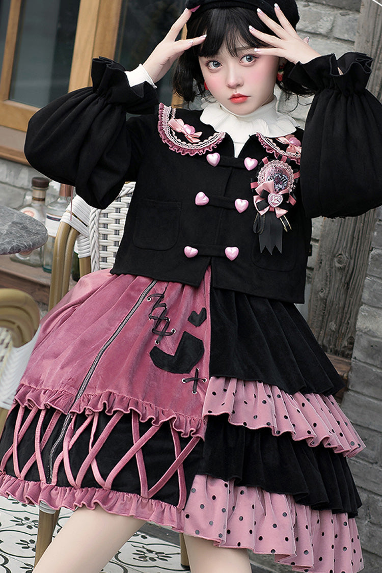 Gothic Lolita Dress - Red/black, 2 Colors, Sweet Style, Ruffled - additional product view 6