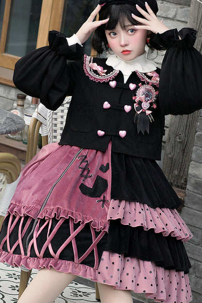 Gothic Lolita Dress - Red/black, 2 Colors, Sweet Style, Ruffled - additional product view 6