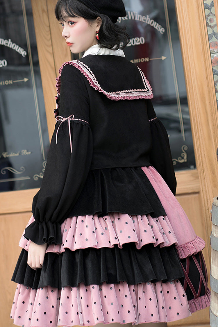 Gothic Lolita Dress - Red/black, 2 Colors, Sweet Style, Ruffled - additional product view 7