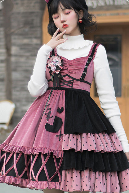 Gothic Lolita Dress - Red/black, 2 Colors, Sweet Style, Ruffled - main product image