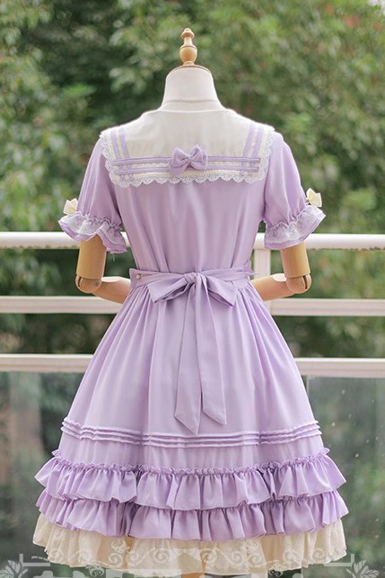 Gothic Lolita Dress - Rhine River Navy Style, 4 Colors, Sweet Style, Bow Detail - additional product view 8