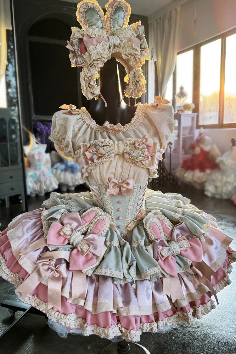 Gothic Lolita Dress - Ribbon Dance, 3 Colors, Lace Trim, Ruffled, Layered - additional product view 12