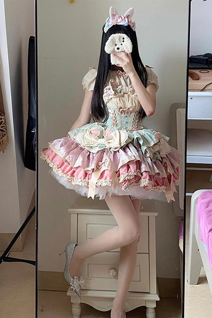 Gothic Lolita Dress - Ribbon Dance, 3 Colors, Lace Trim, Ruffled, Layered - additional product view 17