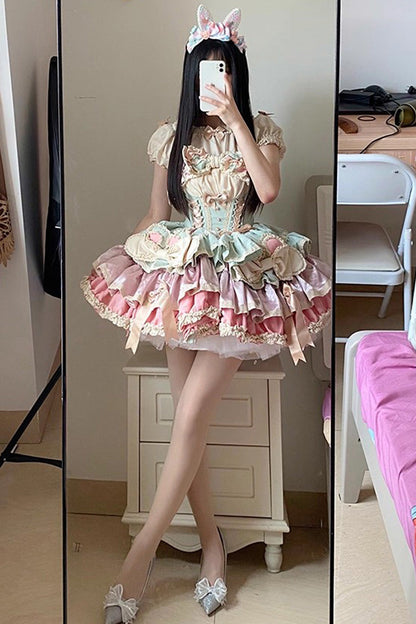 Gothic Lolita Dress - Ribbon Dance, 3 Colors, Lace Trim, Ruffled, Layered - additional product view 18