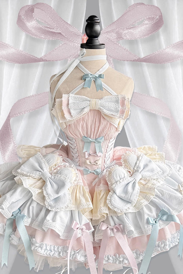 Gothic Lolita Dress - Ribbon Dance, Multi-Color, Lace-Up, Sweet Style, Bow Detail - additional product view 2