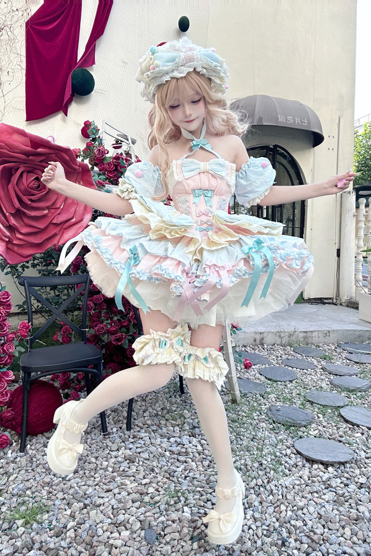 Gothic Lolita Dress - Ribbon Dance, Multi-Color, Lace-Up, Sweet Style, Bow Detail - additional product view 7