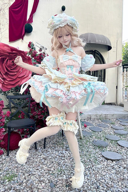 Gothic Lolita Dress - Ribbon Dance, Multi-Color, Lace-Up, Sweet Style, Bow Detail - additional product view 7