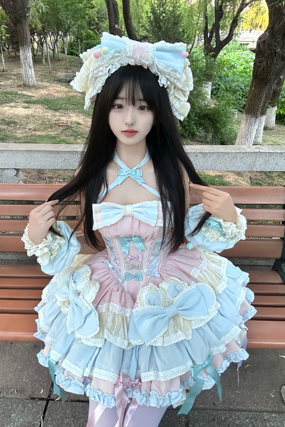 Gothic Lolita Dress - Ribbon Dance, Multi-Color, Lace-Up, Sweet Style, Bow Detail - additional product view 8