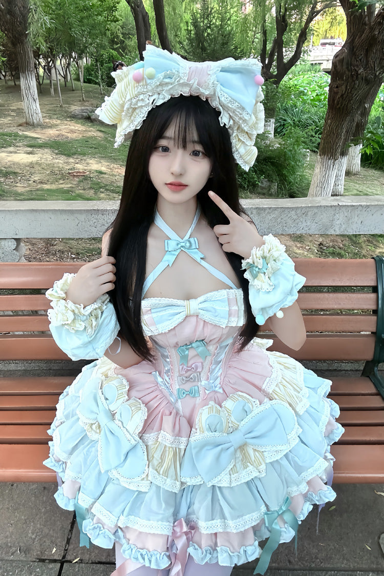 Gothic Lolita Dress - Ribbon Dance, Multi-Color, Lace-Up, Sweet Style, Bow Detail - additional product view 9